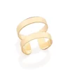 Anillo Ajustable Liso De Dos Bandas Enchapadas En oro 18K 1 Anillo Ajustable Liso