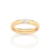 Anillo de Compromiso Solitario Una Circonia Enchapado En Oro 18K