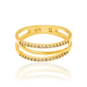 Alternative view of Anillo Con 32 Circonias Enchapado En oro 18K