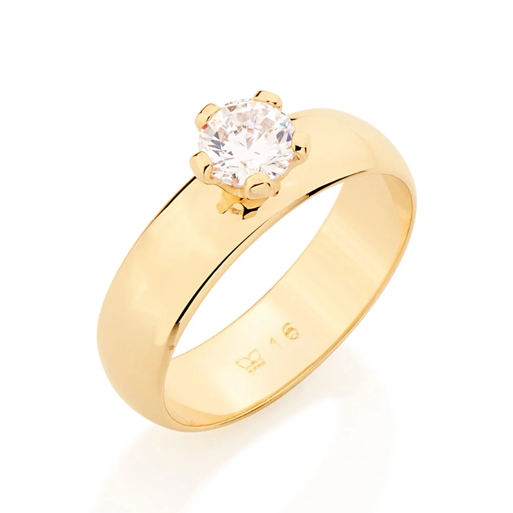 Anillo De Alianza Con Circonia Enchapadas En Oro De 18k 3 anillo de boda con circonia