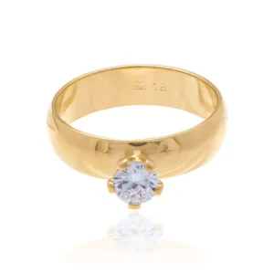 Alternative view of Anillo De Alianza Con Circonia Enchapadas En Oro De 18k