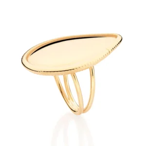 Alternative view of Anillo De Gota De  Agua Lisa Enchapadas En Oro De 18k