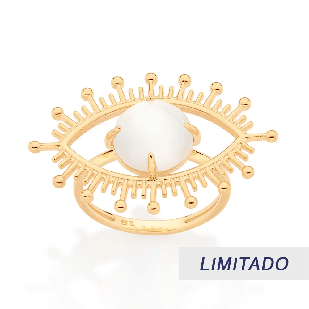 Anillo De Ojo Griego Enchapadas En Oro De 18k 4 Anillo De Ojo Griego Enchapadas En Oro De 18k - Imagen 2