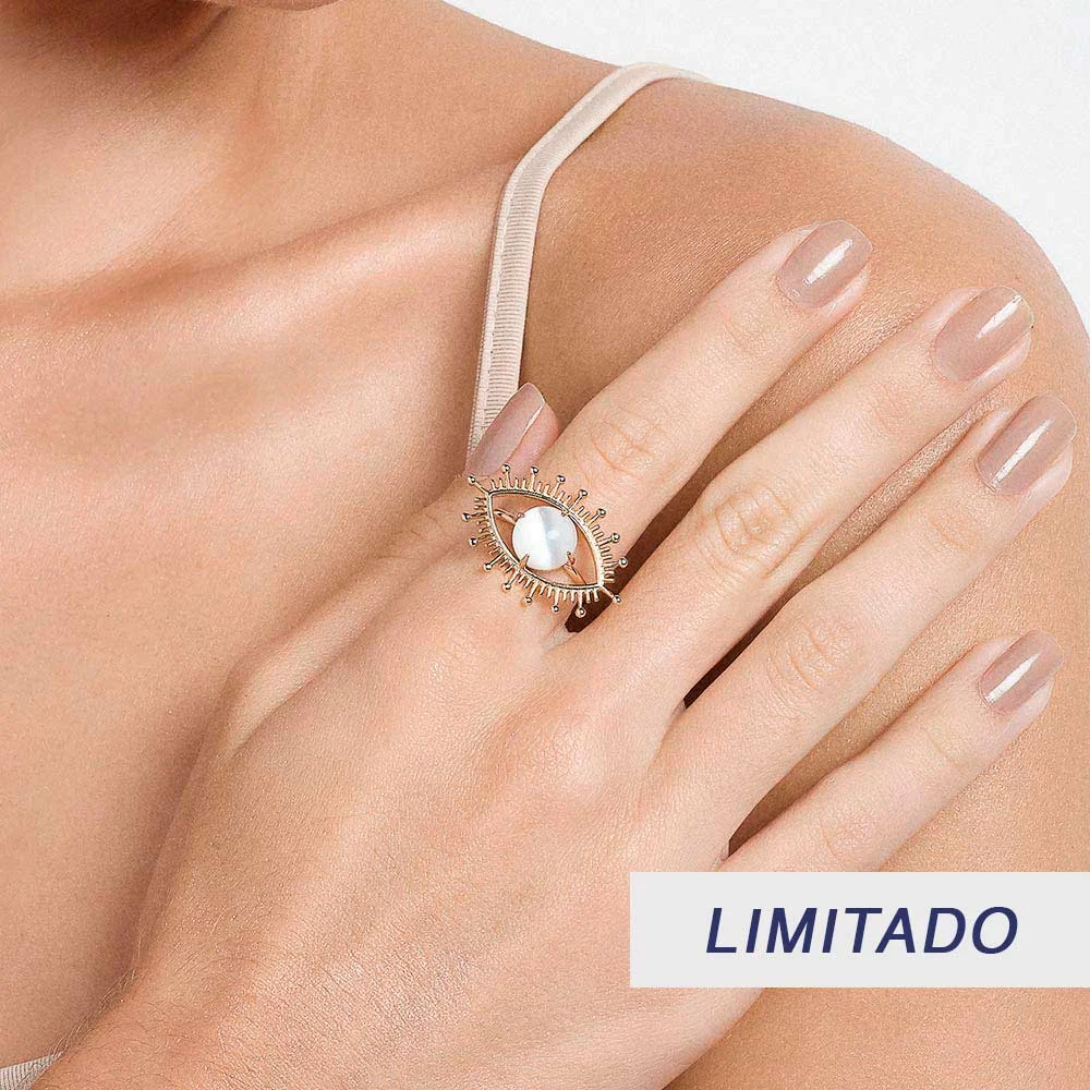 Anillo De Ojo Griego Enchapadas En Oro De 18k 5 Anillo De Ojo Griego Enchapadas En Oro De 18k - Imagen 3
