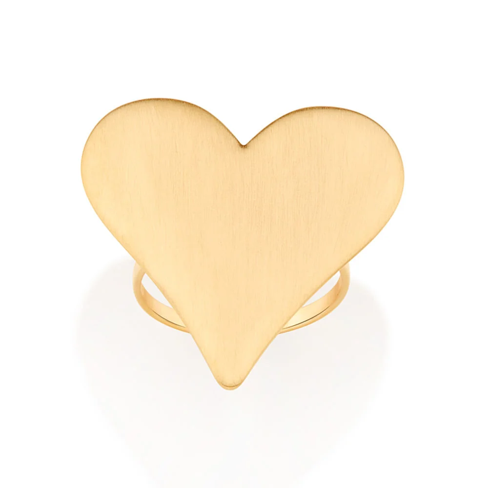 Anillo Maxi De Corazón enchapadas en oro de 18k 4 Anillo Maxi De Corazón enchapadas en oro de 18k - Imagen 2