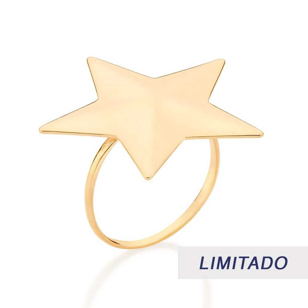 Anillo Maxi De Estrella Enchapadas En Oro De 18k 3 anillo de estrella maxi