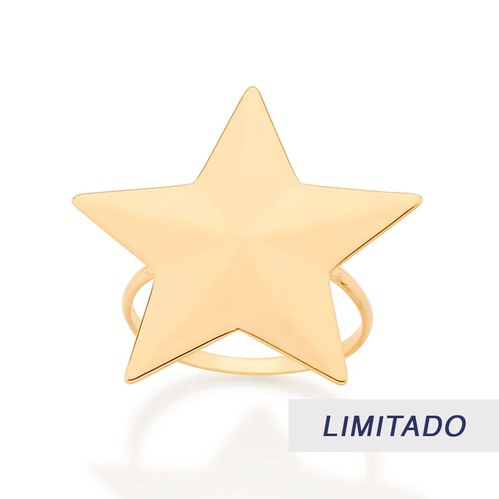 Anillo Maxi De Estrella Enchapadas En Oro De 18k 4 Anillo Maxi De Estrella Enchapadas En Oro De 18k - Imagen 2