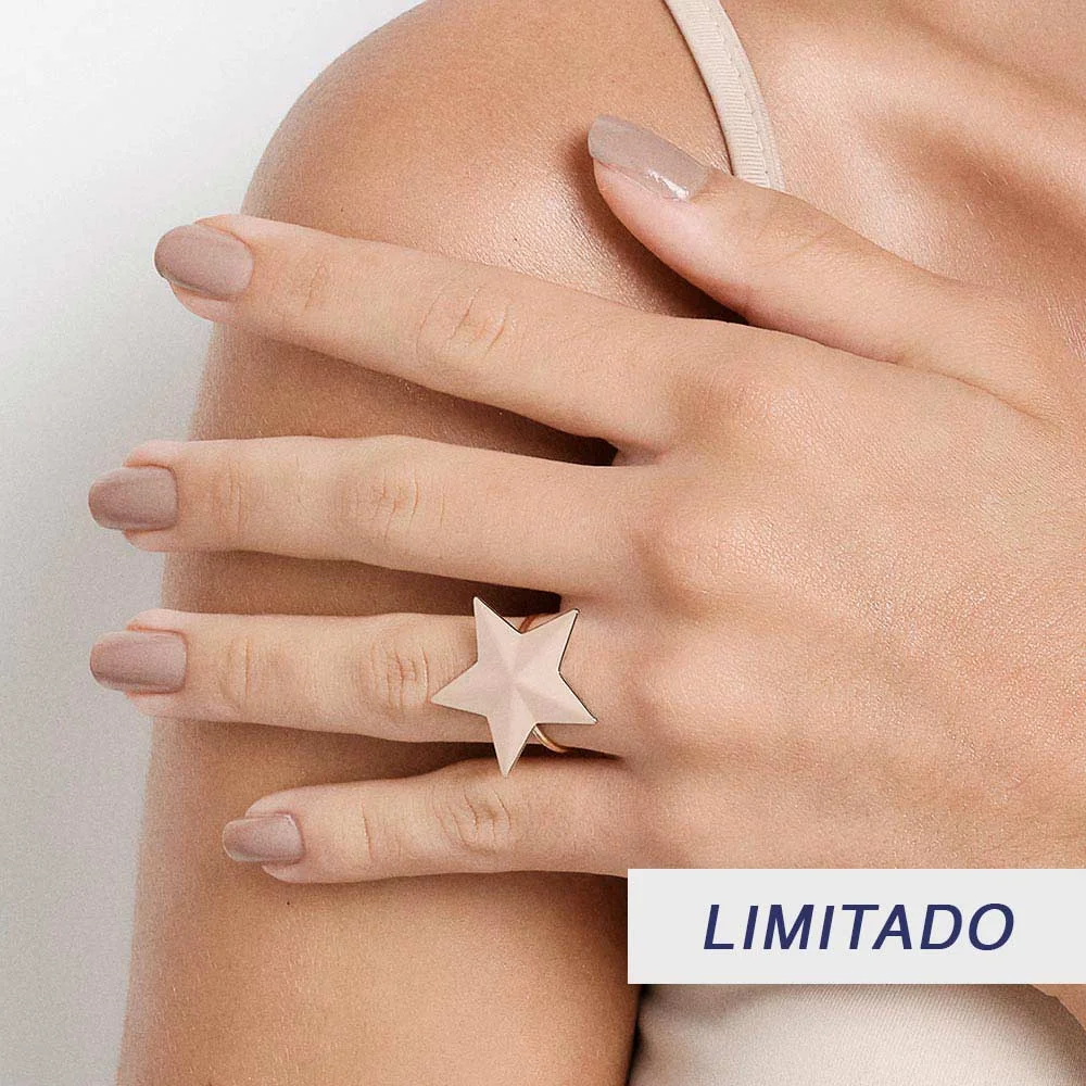 Anillo Maxi De Estrella Enchapadas En Oro De 18k 5 Anillo Maxi De Estrella Enchapadas En Oro De 18k - Imagen 3
