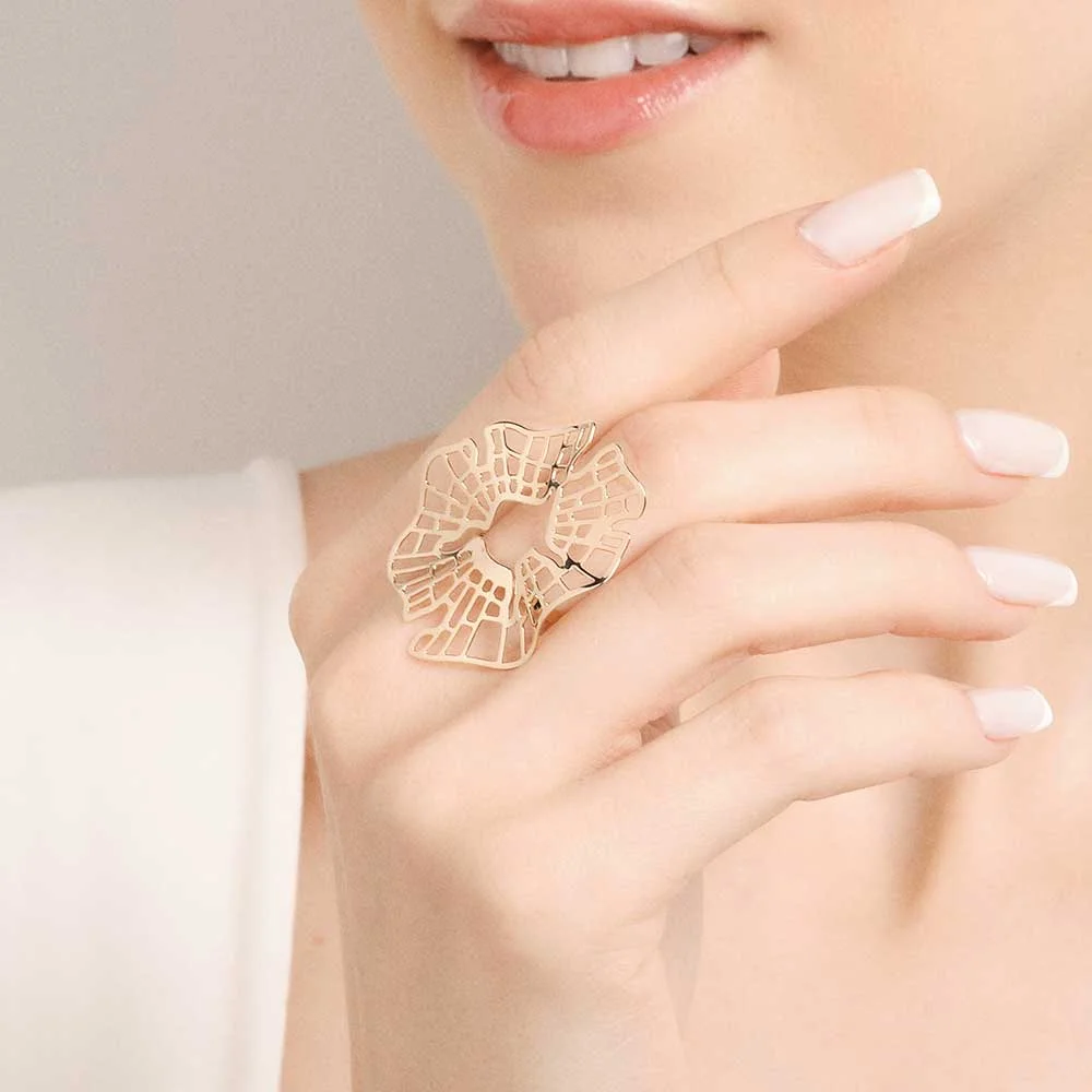 Anillo Maxi De Filigrama Enchapados En Oro 18k 5 Anillo Maxi De Filigrama Enchapados En Oro 18k - Imagen 3