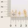 Aretes de 2 Circonias rectangulares enchapadas en Oro de 18k - Imagen 3