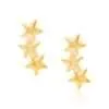 Aretes de 3 Estrellitas Enchapados En Oro 18K