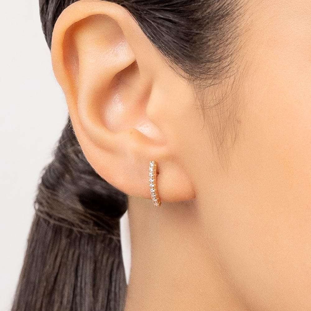 Aretes de Circonias Enchapados en Oro 18K 4 Aretes de Circonias Enchapados en Oro 18K - Imagen 2