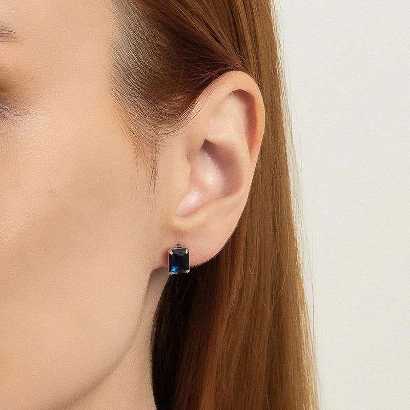 Aretes con cristal enchapadas en oro de 18k 4 Aretes con cristal enchapadas en oro de 18k - Imagen 2