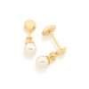 Aretes con perlas colgante para niña enchapadas en oro de 18k 1 aretes con perlas colgante para nina enchapadas en oro de 18k