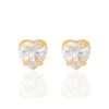 Aretes de Corazón con Circonias para Bebés Enchapados en Oro 18K 2 aretes corazon con circonias bebes oro18k 1