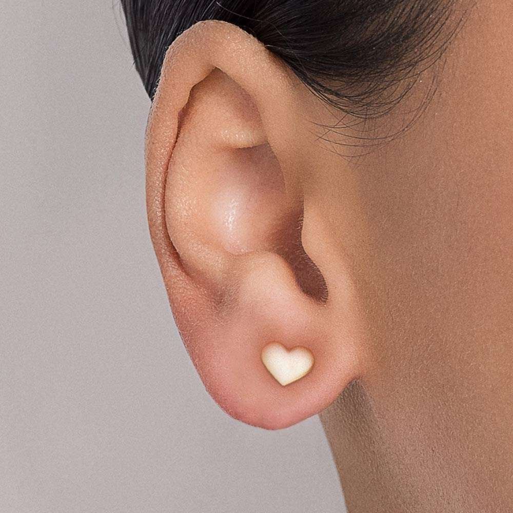 Aretes Corazón con circonia enchapadas en Oro 18K 5 Aretes Corazón con circonia enchapadas en Oro 18K - Imagen 3