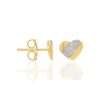 Aretes de corazón con platino en el centro enchapadas en oro de 18k 2 aretes de corazon con platino en el centro enchapadas en oro de 18k 2