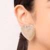 Aretes de corazón grande enchapadas en oro de 18k - Imagen 2