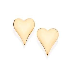 Aretes de corazón medianos enchapadas en oro de 18k