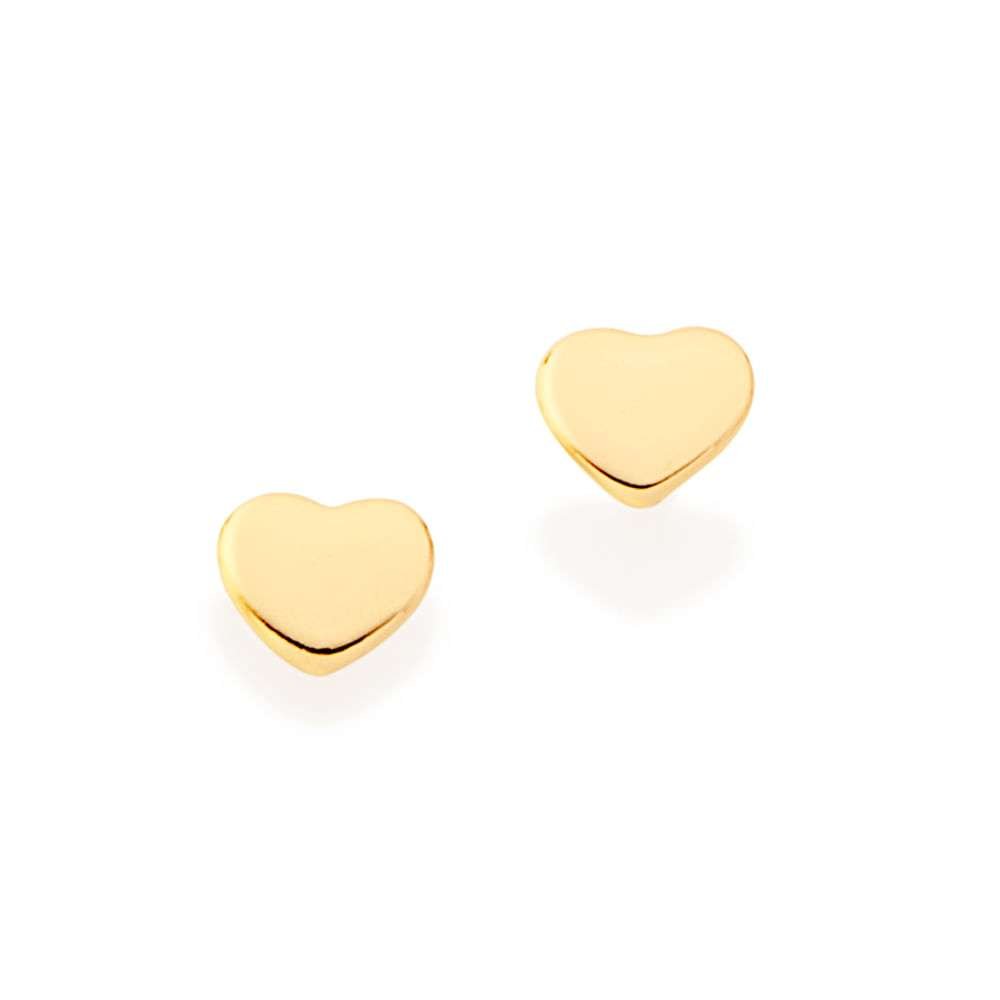 Aretes de corazón pequeño enchapadas en oro de 18k 3 Aretes de corazón pequeño enchapadas en oro de 18k