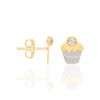 aretes de cupcake para ninas enchapadas en oro de 18k 2