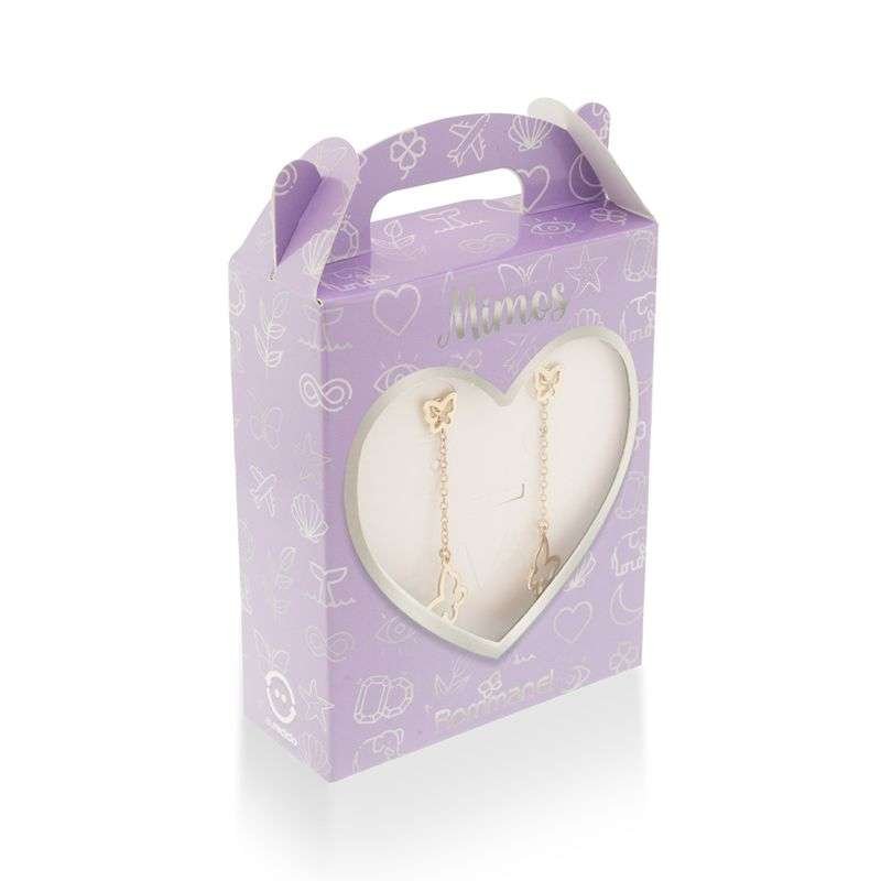 Aretes de dos mariposas y una colgante Enchapados en oro de 18k 4 Aretes de dos mariposas y una colgante Enchapados en oro de 18k - Imagen 3