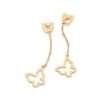 Aretes de dos mariposas y una colgante Enchapados en oro de 18k