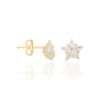 Aretes de estrella con circonias enchapados en oro de 18k