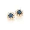 aretes de flor circonia azul