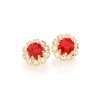 aretes de flor circonia roja