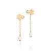 Aretes Flor con Perla Colgante Enchapados en Oro de 18k 1 aretes de flor con perla colgante 3