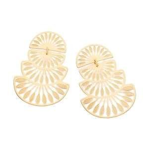 Aretes de flor Maxi enchapadas en oro de 18k