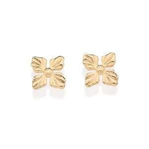 Alternative view of Aretes de flor pequeña enchapados en oro de 18k