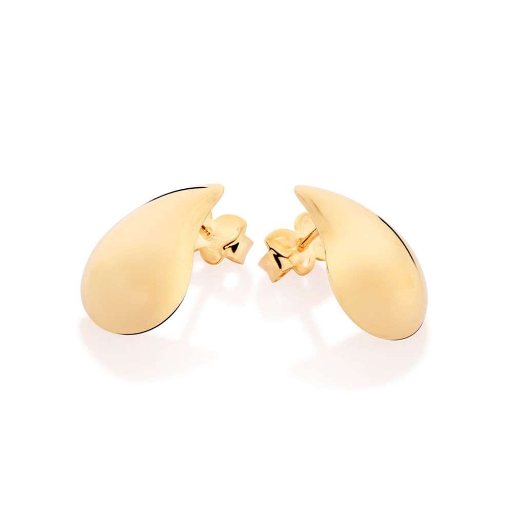 Aretes de gota chica lisa enchapados en oro de 18k 4 Aretes de gota chica lisa enchapados en oro de 18k - Imagen 2