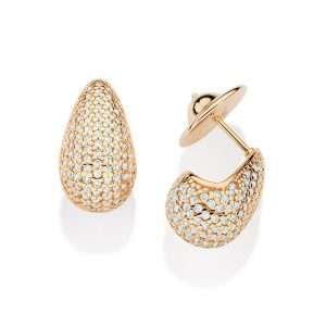 Alternative view of Aretes de gotas con circonias enchapadas en oro de 18k