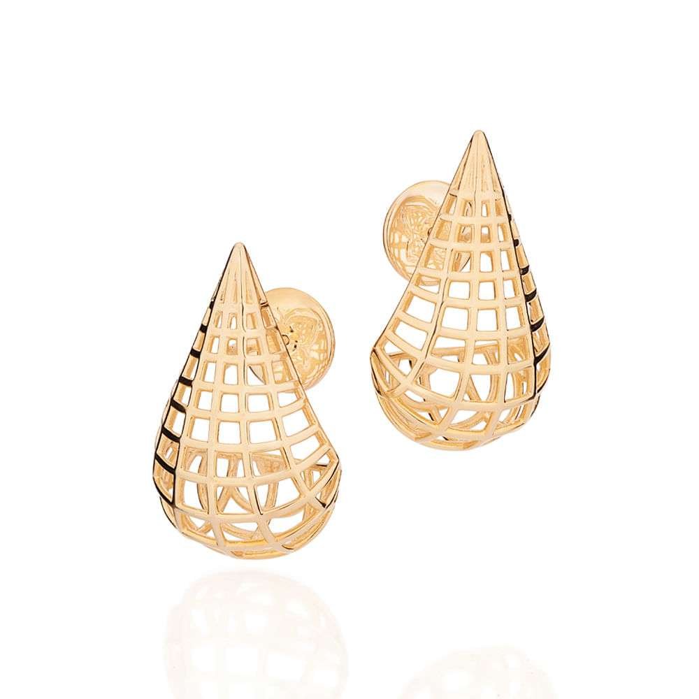 Aretes de gotas enchapadas en oro de 18k 3 Aretes de gotas enchapadas en oro de 18k