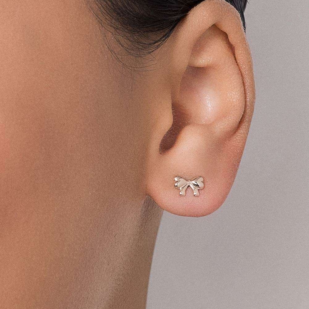 Aretes de lazo enchapados en oro de 18k 5 Aretes de lazo enchapados en oro de 18k - Imagen 3