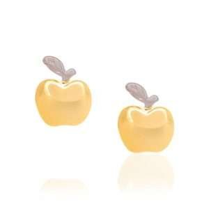 Aretes de manzana enchapada en oro de 18k