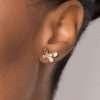 Aretes de mariposa con circonia enchapadas en oro de 18k - Imagen 2