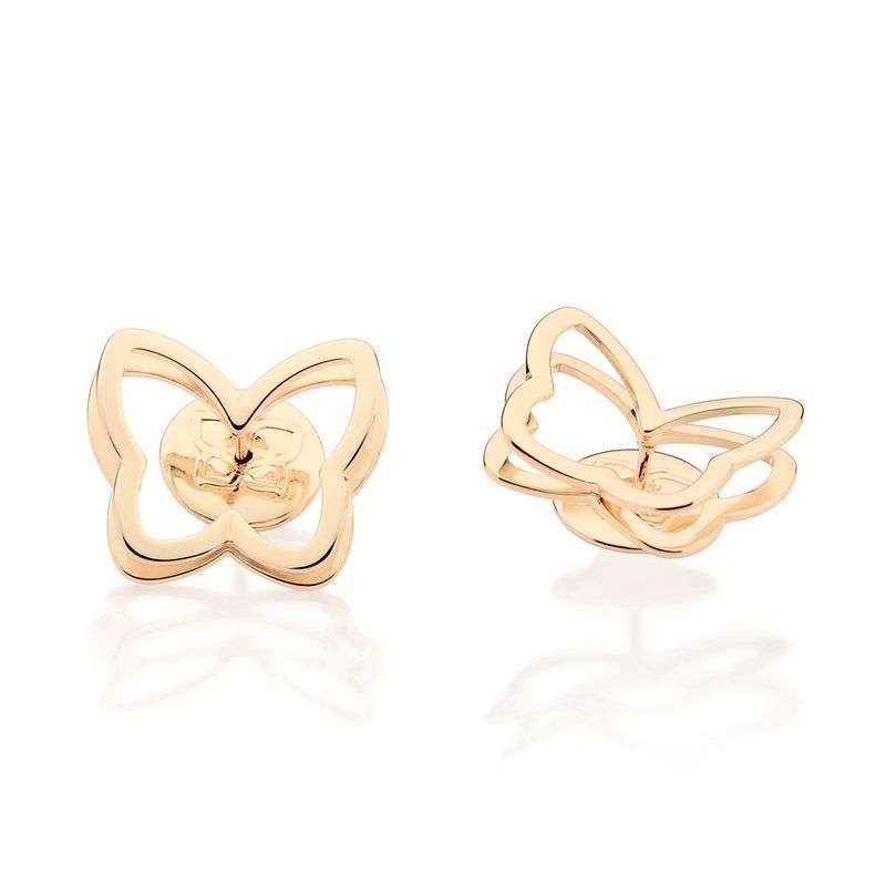 Aretes de mariposa mediana enchapadas en oro de 18k 5 Aretes de mariposa mediana enchapadas en oro de 18k - Imagen 3