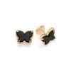 Aretes de mariposa negra enchapados en oro de 18k 1 aretes de mariposa negra 1