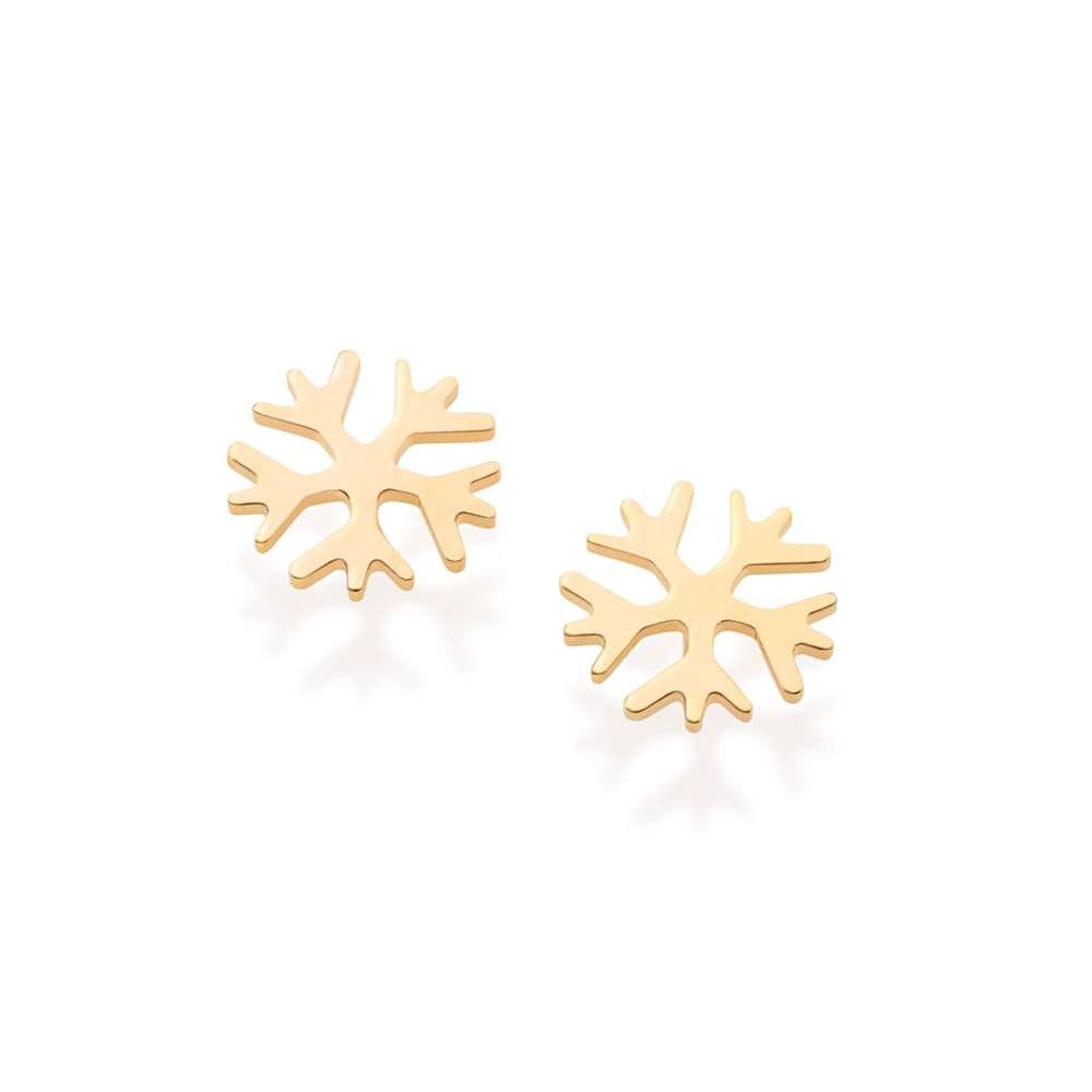 Aretes de nieve enchapadas en oro de 18k 3 Aretes de nieve enchapadas en oro de 18k