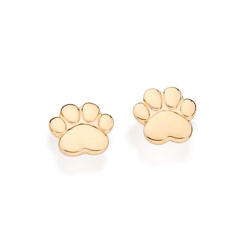 Aretes de patita de perro enchapadas en oro de 18k 5 Aretes de patita de perro enchapadas en oro de 18k - Imagen 3