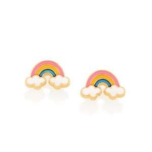 Aretes de rainbow enchapadas en oro de 18k
