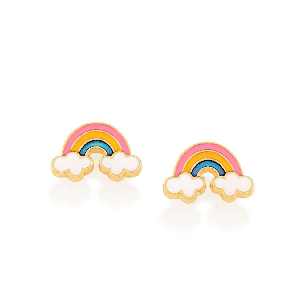 Aretes de rainbow enchapadas en oro de 18k 3 Aretes de rainbow enchapadas en oro de 18k