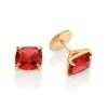 Aretes Solitario con Circonia Rojaenchapados en oro de 18k 1 aretes de solitario con circonia roja 4