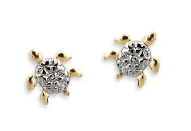 Aretes de tortugas enchapadas en oro 18k 3 Aretes de tortugas enchapadas en oro 18k