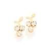 Aretes de uvas con cristales enchapadas en oro de 18k - Blancos 1 aretes de uvas cristal blanco