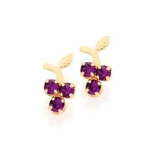 aretes de uvas cristal morado