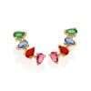 Aretes earcuff de cristales en forma de gotas de colores enchapadas en oro de 18k 2 aretes earcuff de cristales en forma de gotas de colores enchapadas en oro de 18k